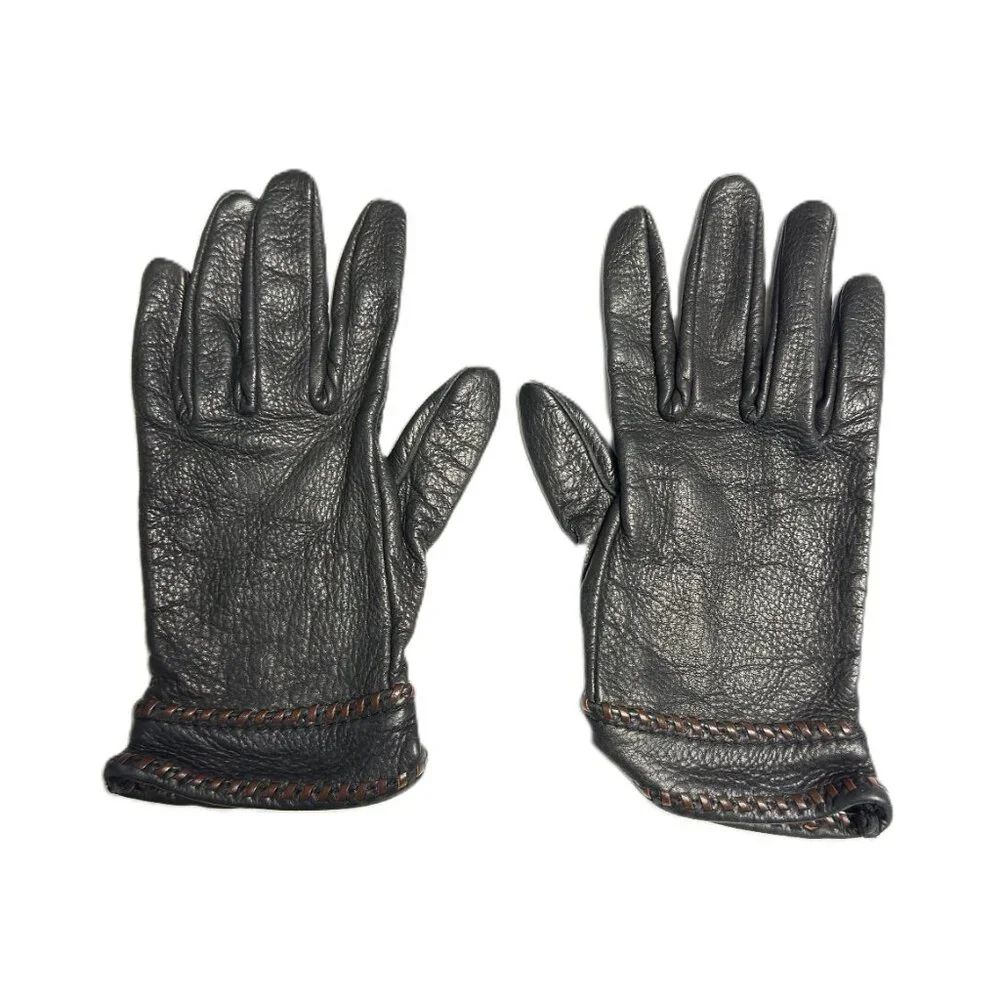 Wilsons Brown Suede Thinsulate Gloves / Black Leather Gloves - Unknown Brand